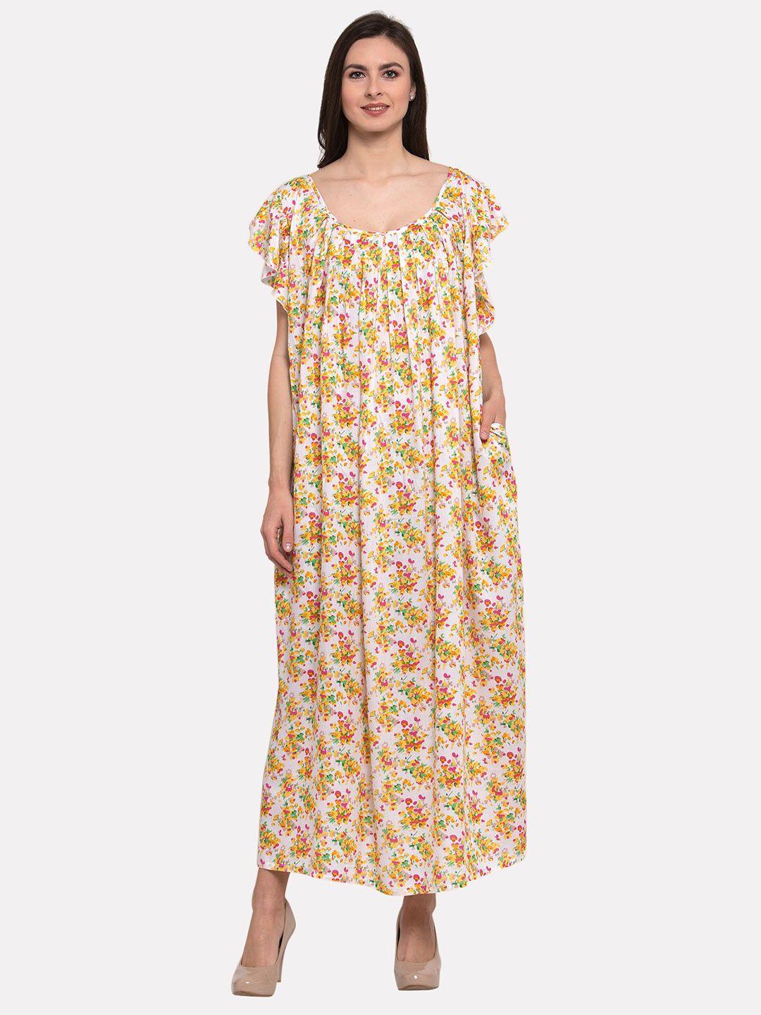 patrorna plus size floral printed maxi nightdress