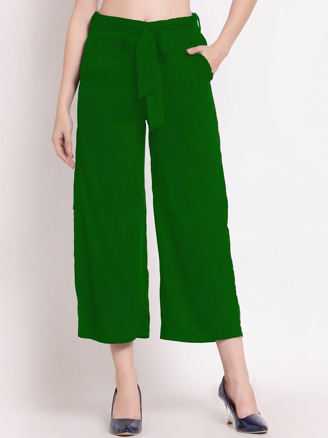 patrorna plus size women green cotton capris