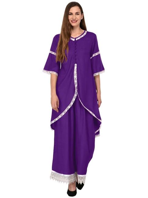 patrorna purple regular fit empire kurta