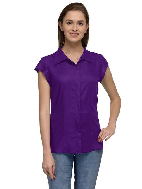 patrorna purple regular fit shirt