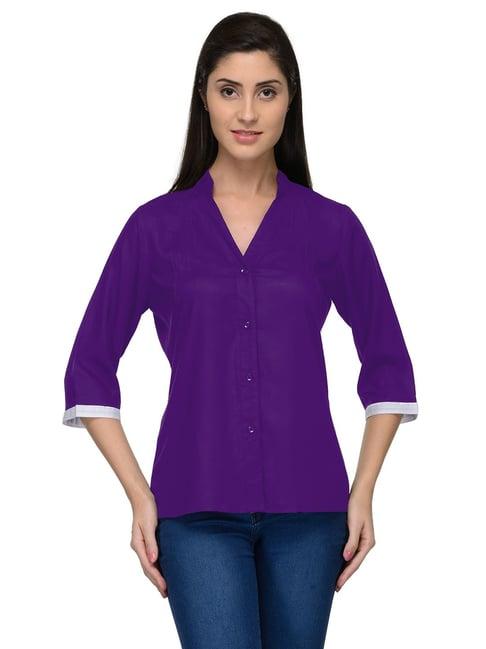 patrorna purple regular fit shirt
