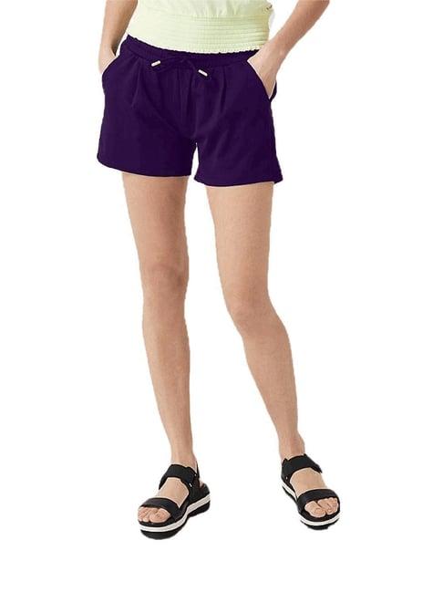 patrorna purple regular fit shorts