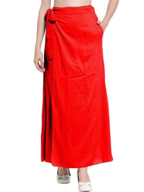 patrorna red maxi skirt