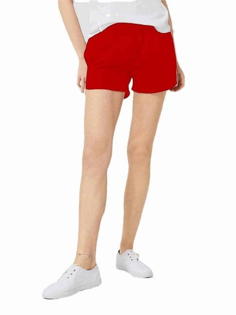 patrorna red regular fit shorts