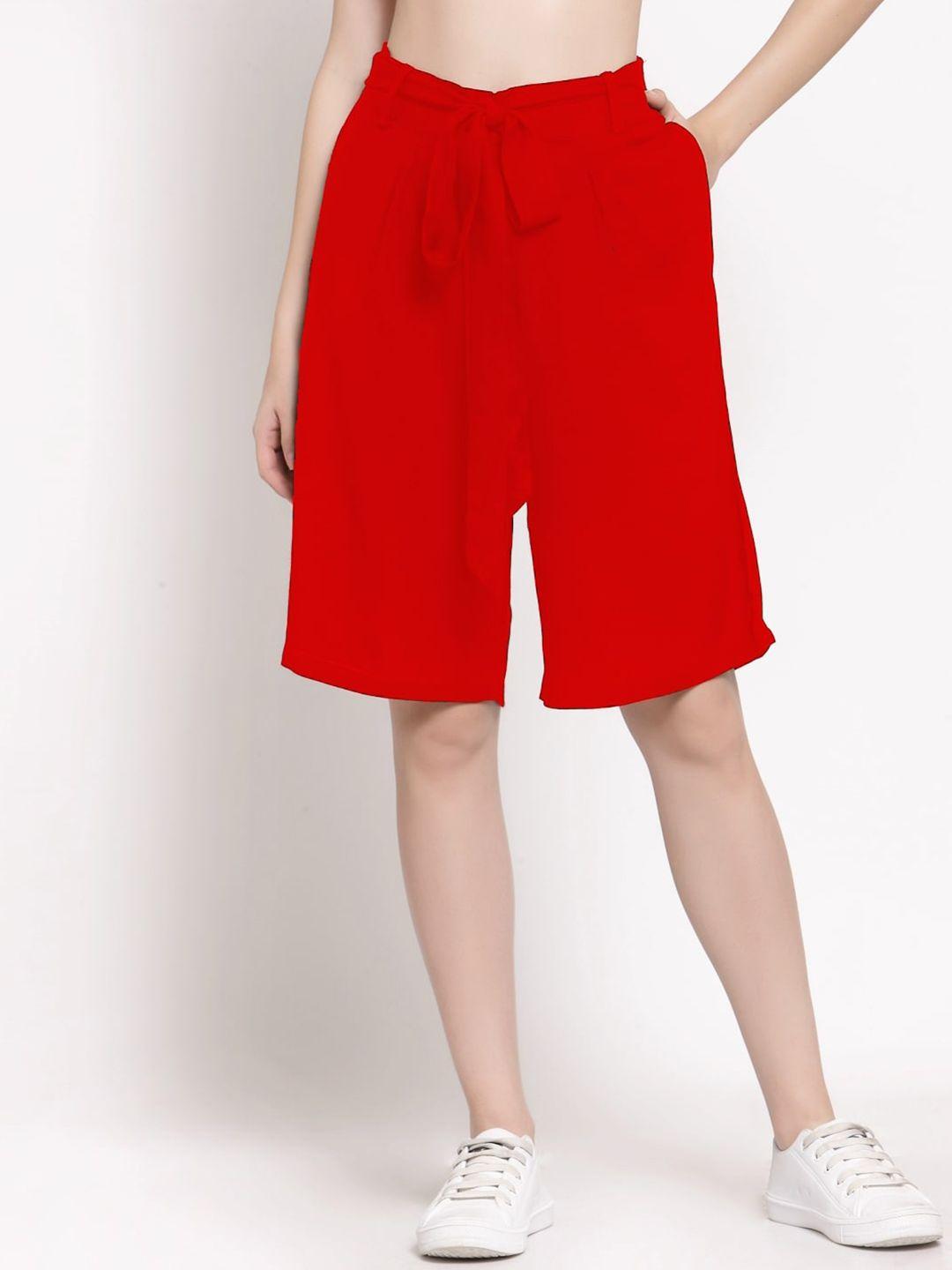 patrorna red regular shorts