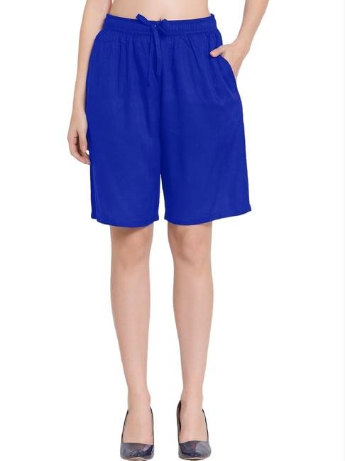 patrorna royal blue regular fit shorts