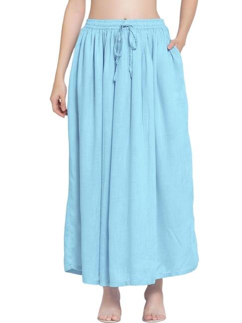 patrorna sky blue maxi skirt