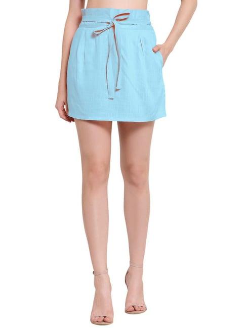 patrorna sky blue mini skirt
