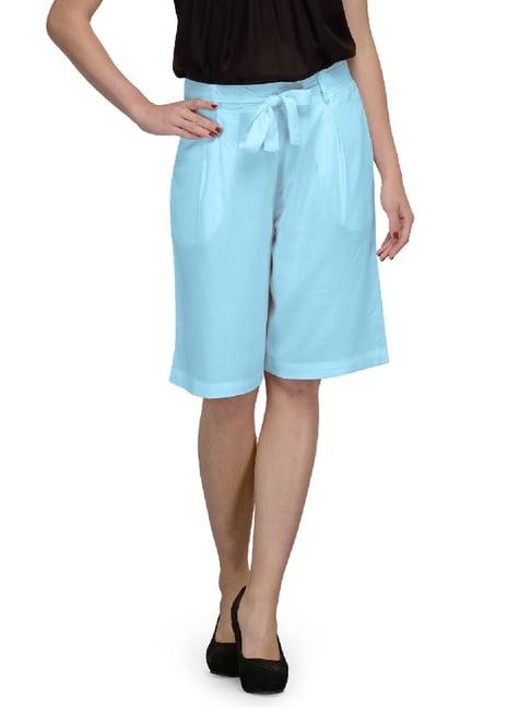 patrorna sky blue regular fit shorts