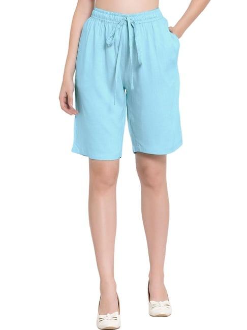 patrorna sky blue regular fit shorts
