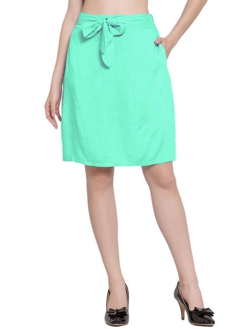 patrorna teal above knee skirt