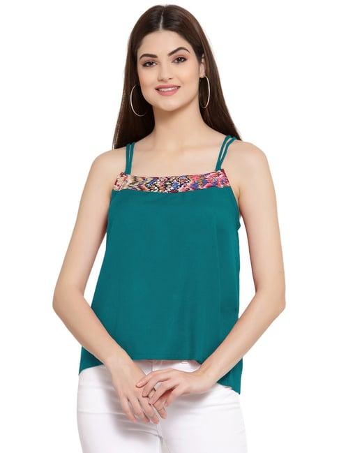 patrorna teal regular fit top