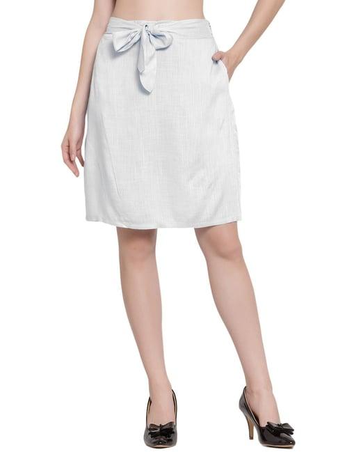 patrorna white above knee skirt