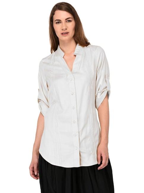 patrorna white regular fit shirt