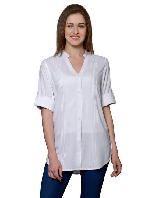 patrorna white regular fit shirt
