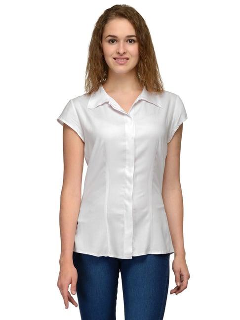 patrorna white regular fit shirt