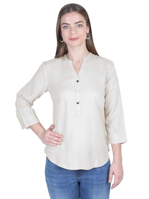 patrorna white regular fit tunic style top