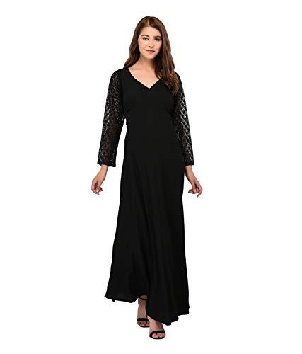 patrorna women's tulip maxi dress (pt10a071_black_4xl)