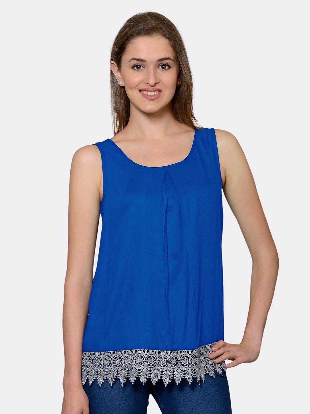 patrorna women blue & grey top