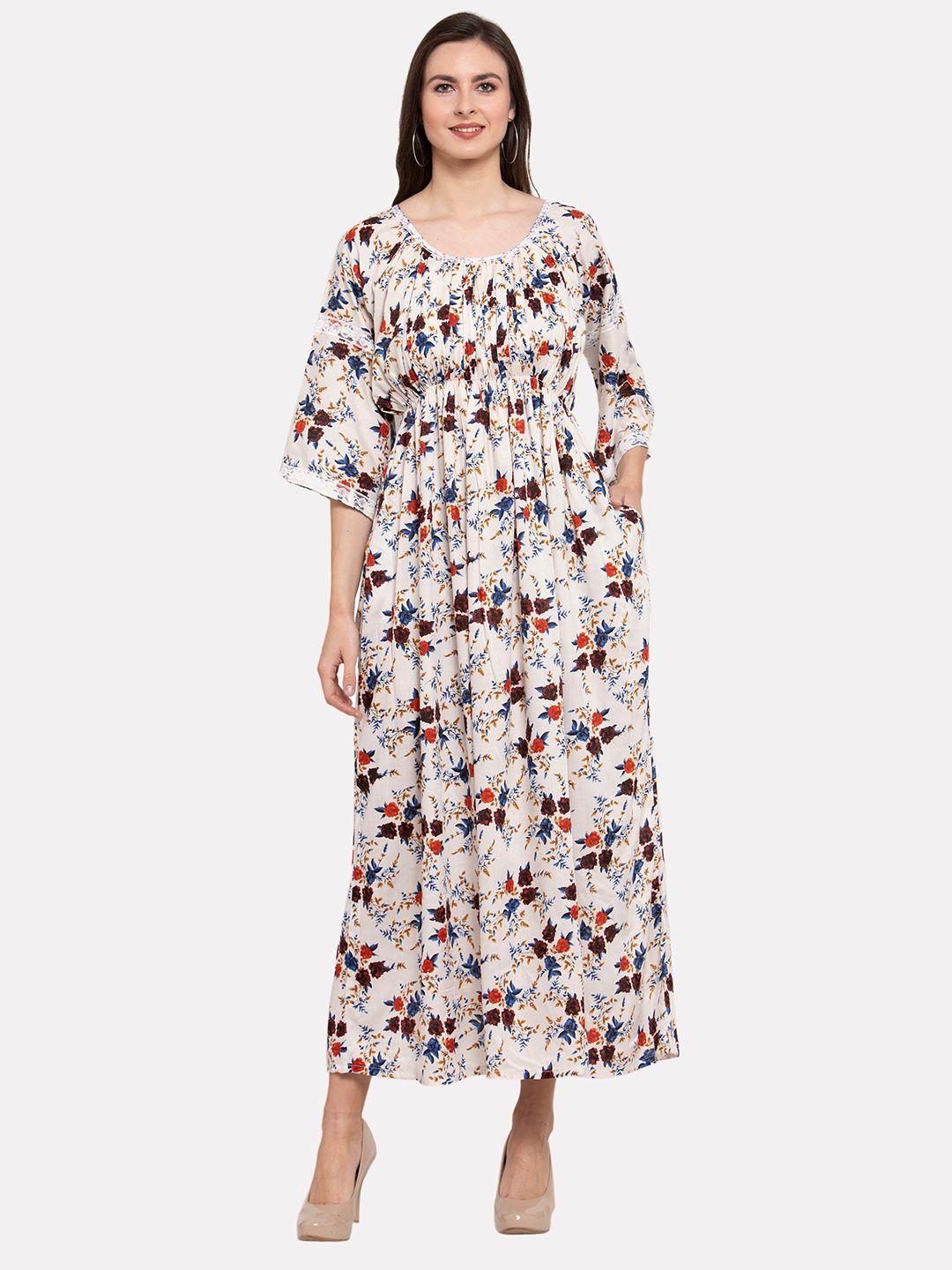 patrorna women floral printed a-line maxi dress