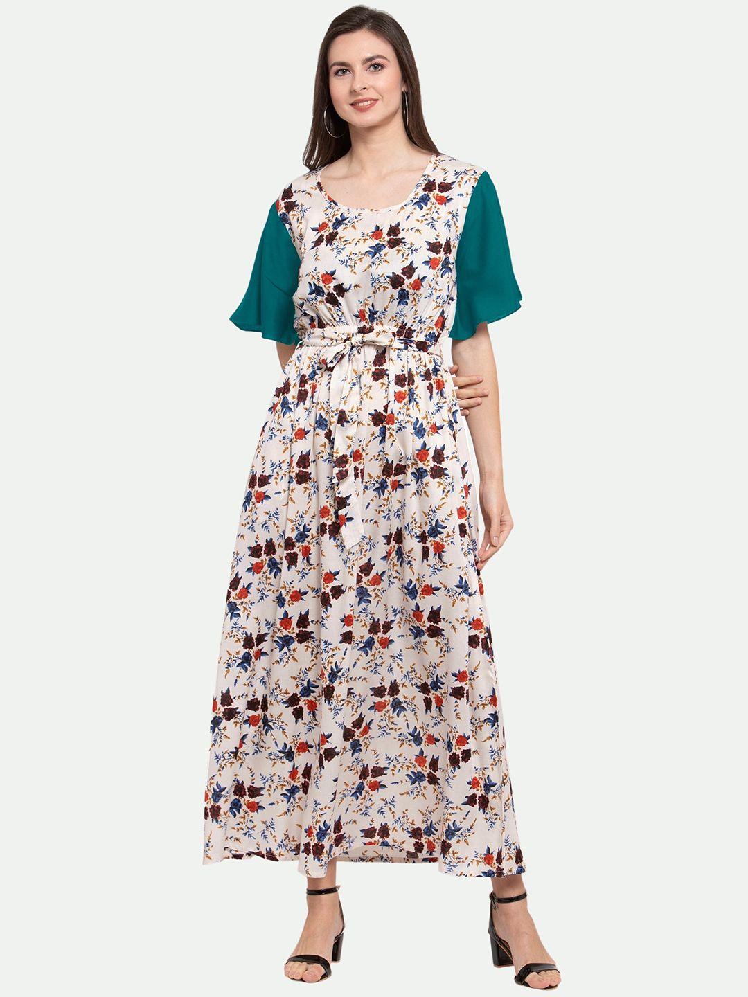 patrorna women floral printed a-line maxi dress