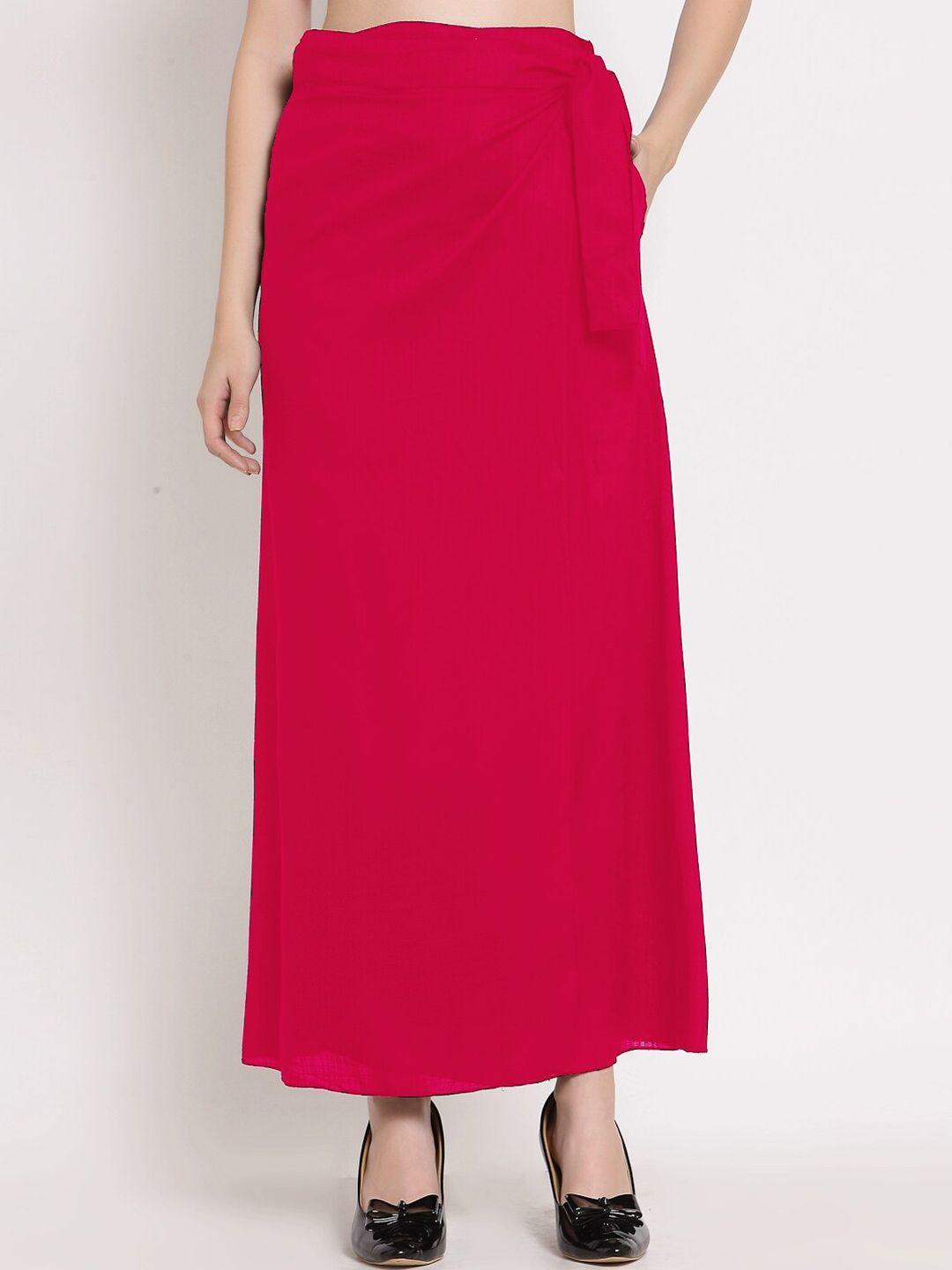 patrorna women fuchsia solid wrap maxi skirt