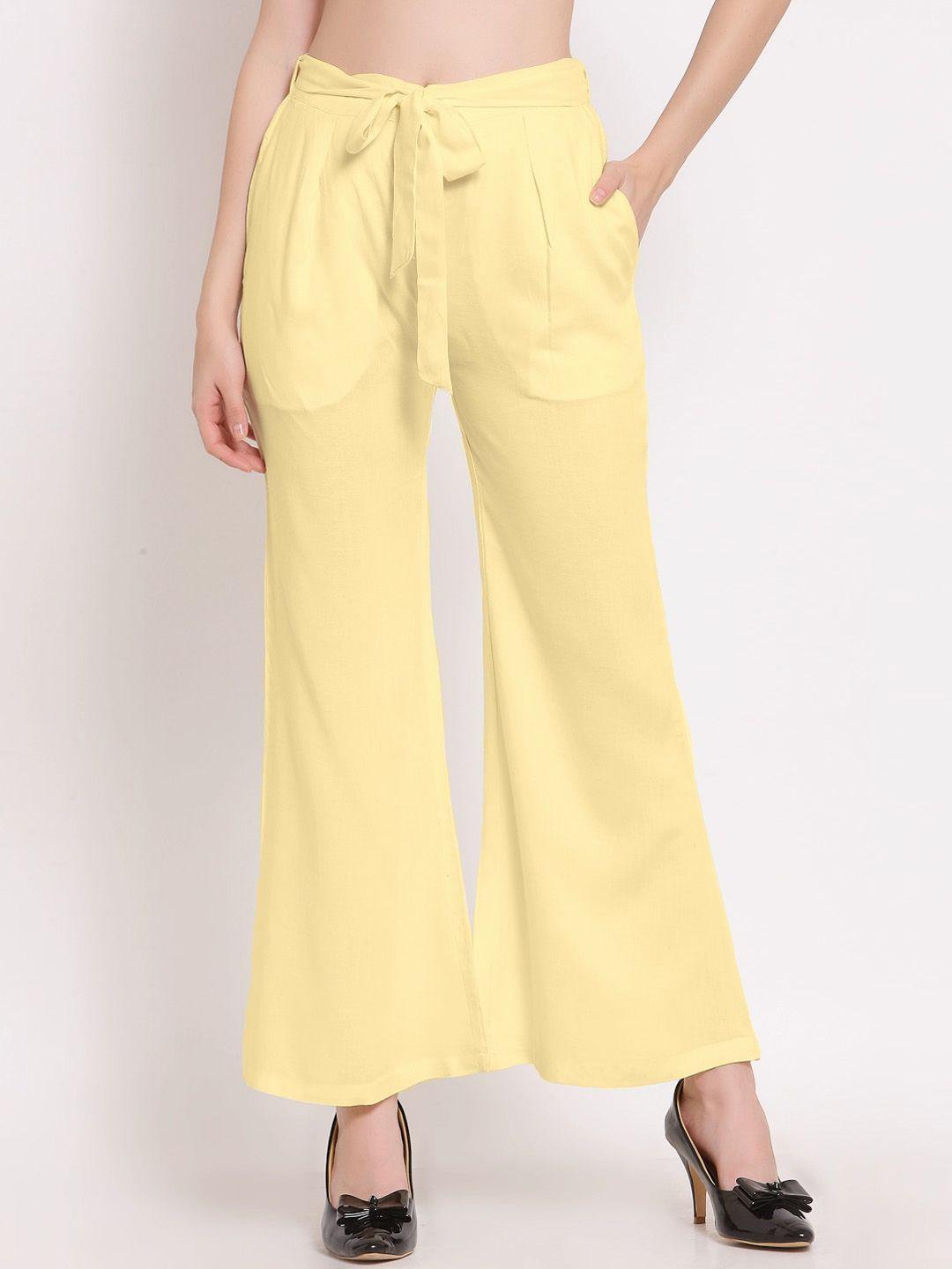 patrorna women mid-rise smart tapered fit pleated parallel trousers