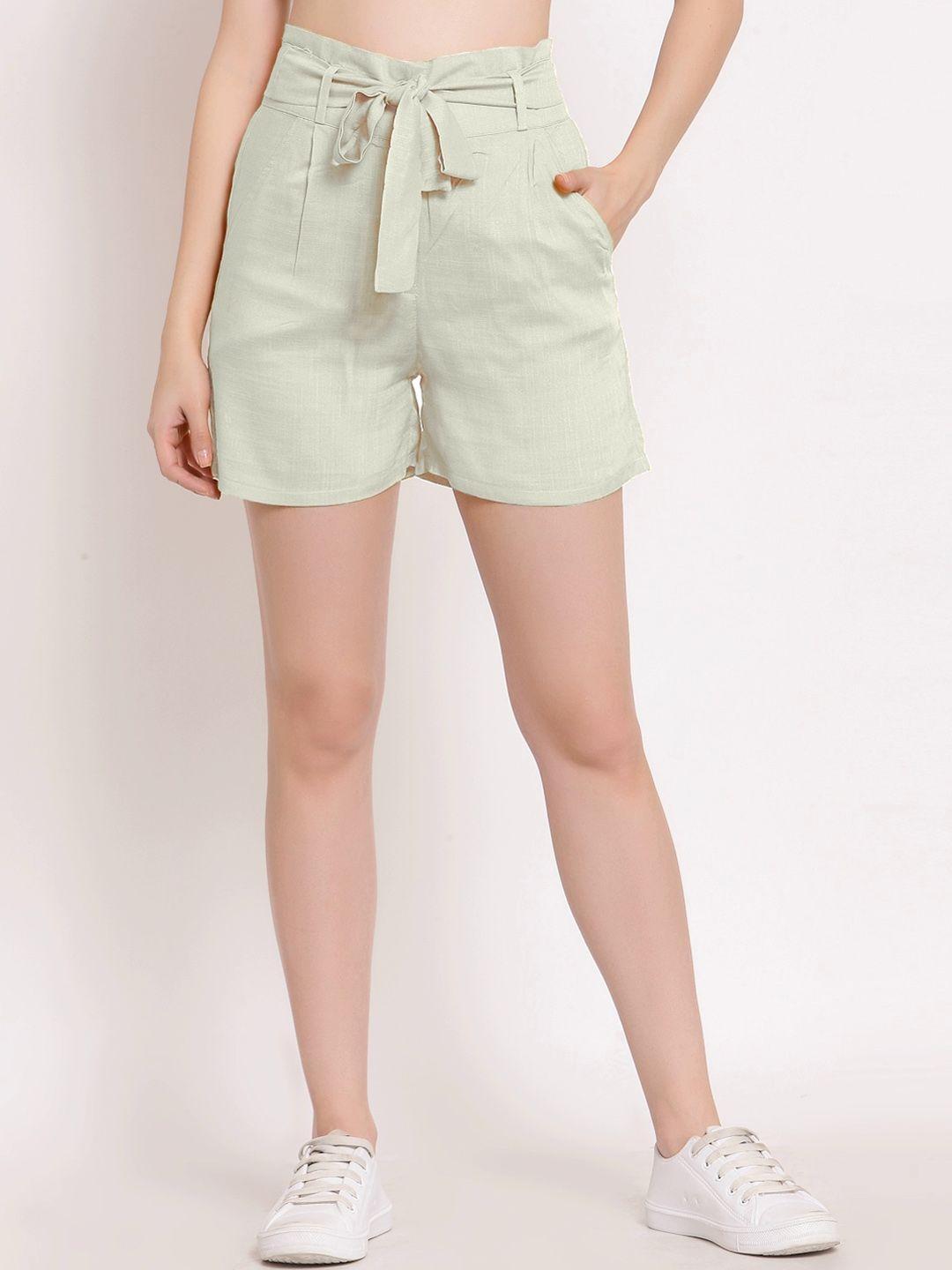 patrorna women off white high-rise shorts