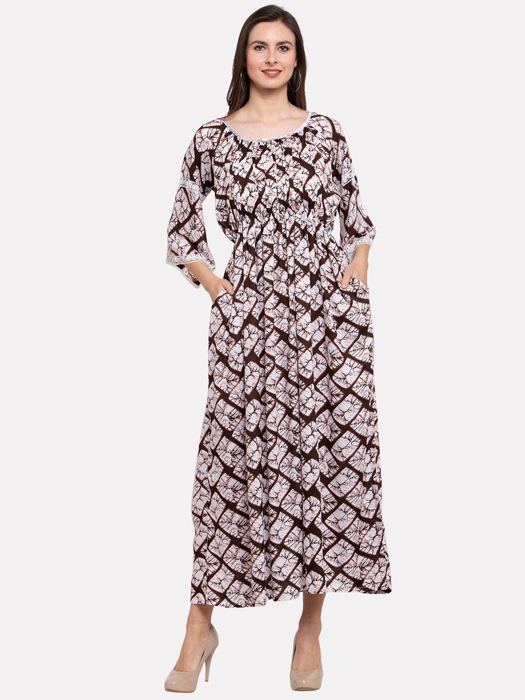 patrorna women printed a-line maxi dress