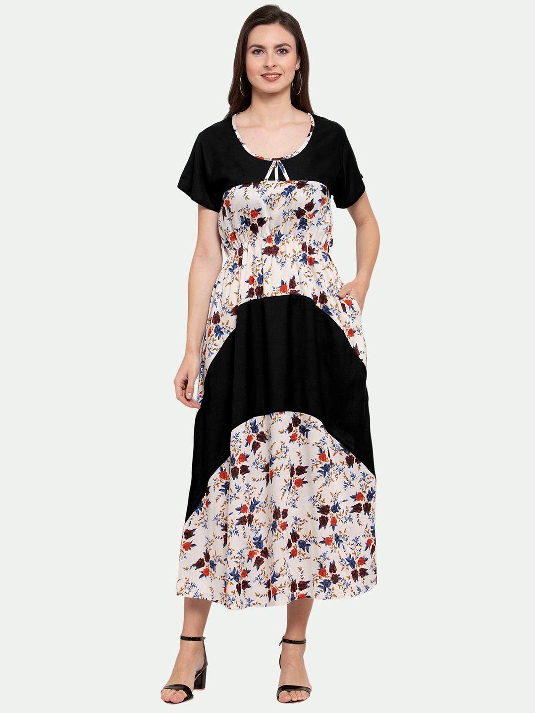 patrorna women printed cotton blend nightdress
