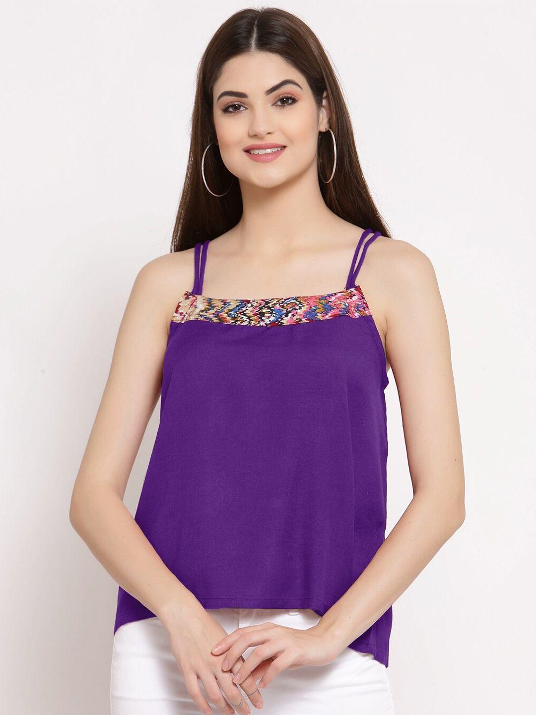 patrorna women purple a-line top