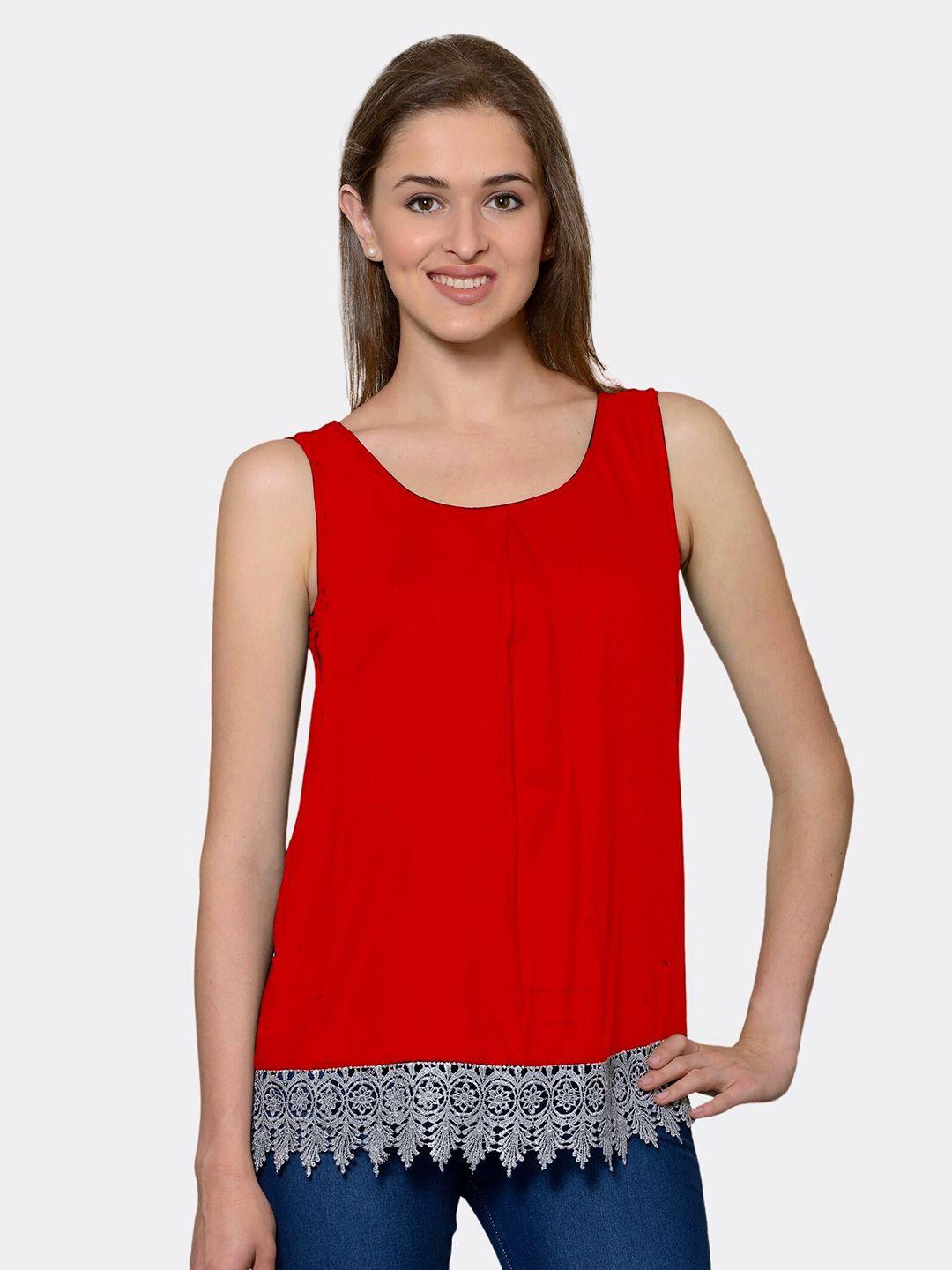 patrorna women red & white top