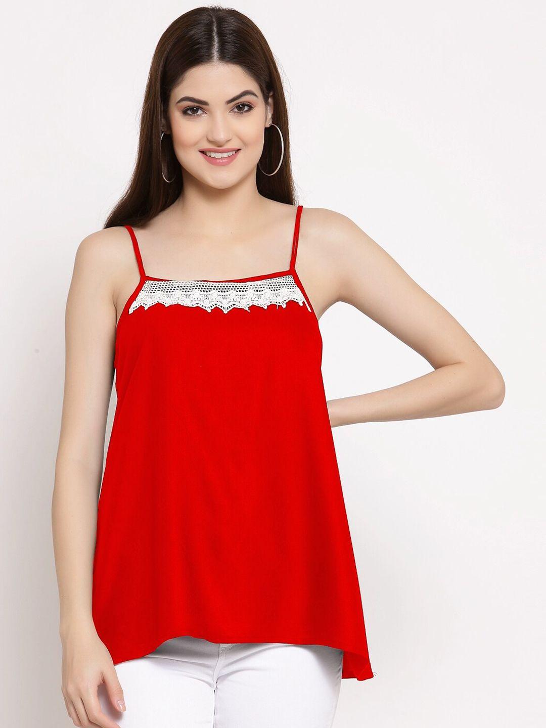 patrorna women red & white top