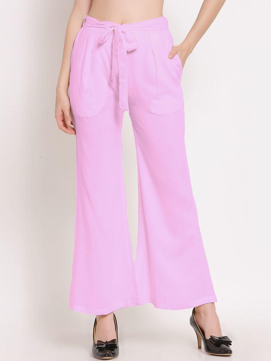 patrorna women smart tapered fit culotte trousers with belt