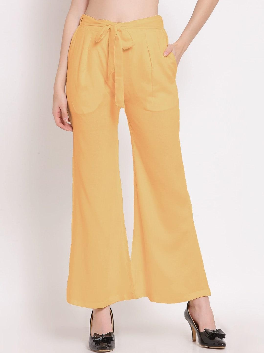 patrorna women smart tapered fit pleated culotte trousers