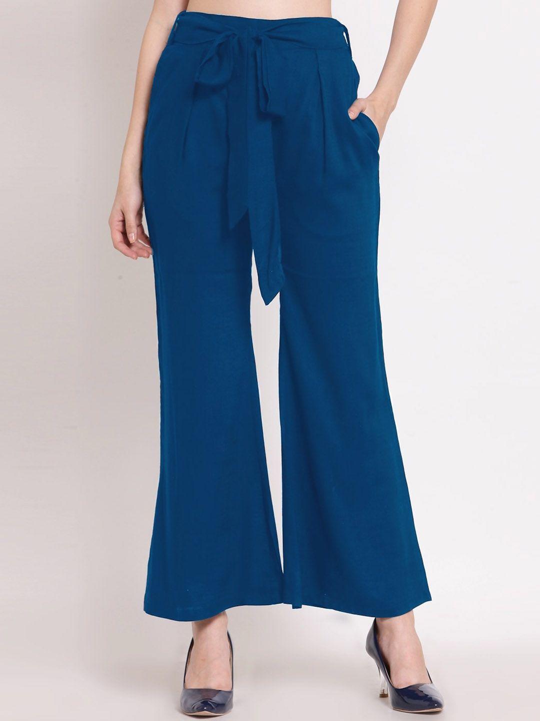 patrorna women smart tapered fit pleated trousers