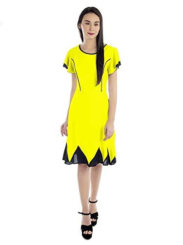 patrorna womens peplum knee length dress (svp10a055_yellow_6xl)