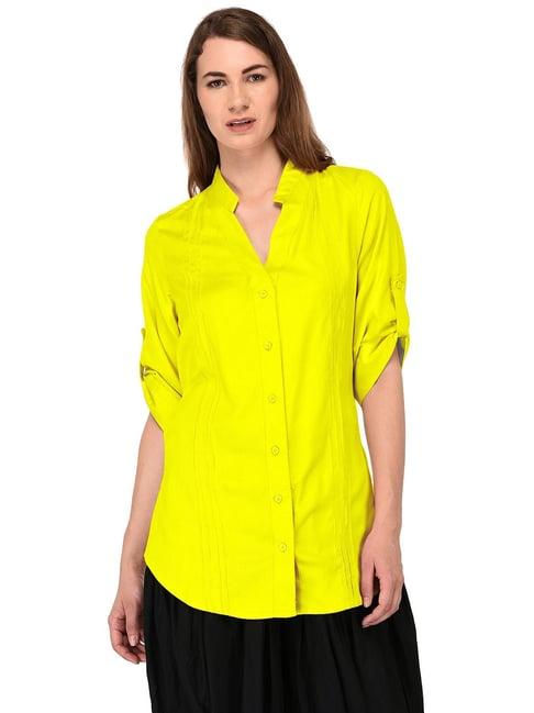 patrorna yellow regular fit shirt