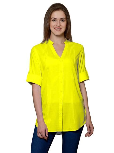 patrorna yellow regular fit shirt
