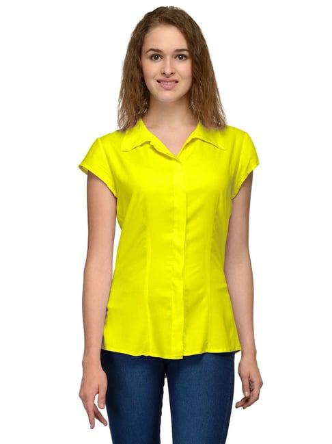 patrorna yellow regular fit shirt