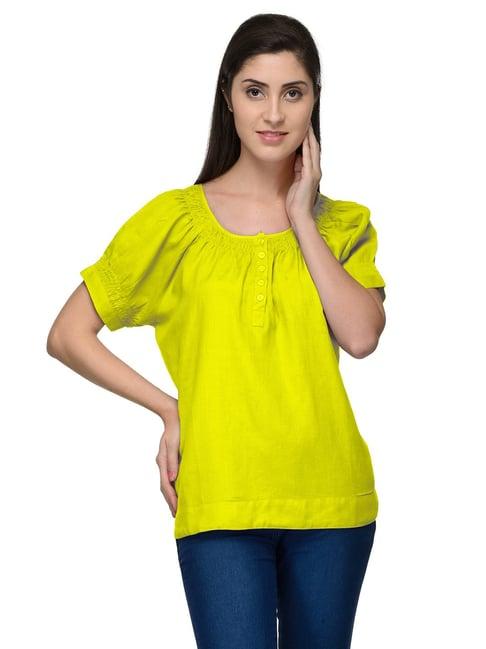 patrorna yellow regular fit top