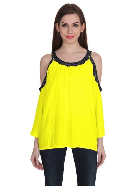 patrorna yellow regular fit top