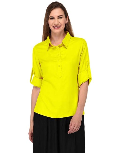 patrorna yellow regular fit top