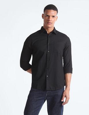 patterned dobby cotton shirt