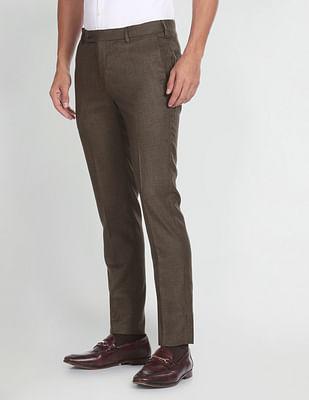 patterned dobby regular fit trousers