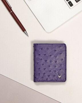 patterned leather bi-fold wallet