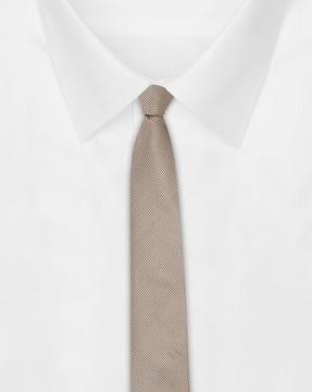 patterned pure silk tie