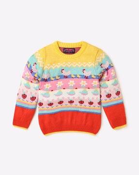 patterned-round-neck-sweater