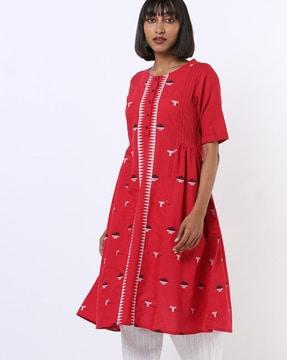 patterned a-line dress