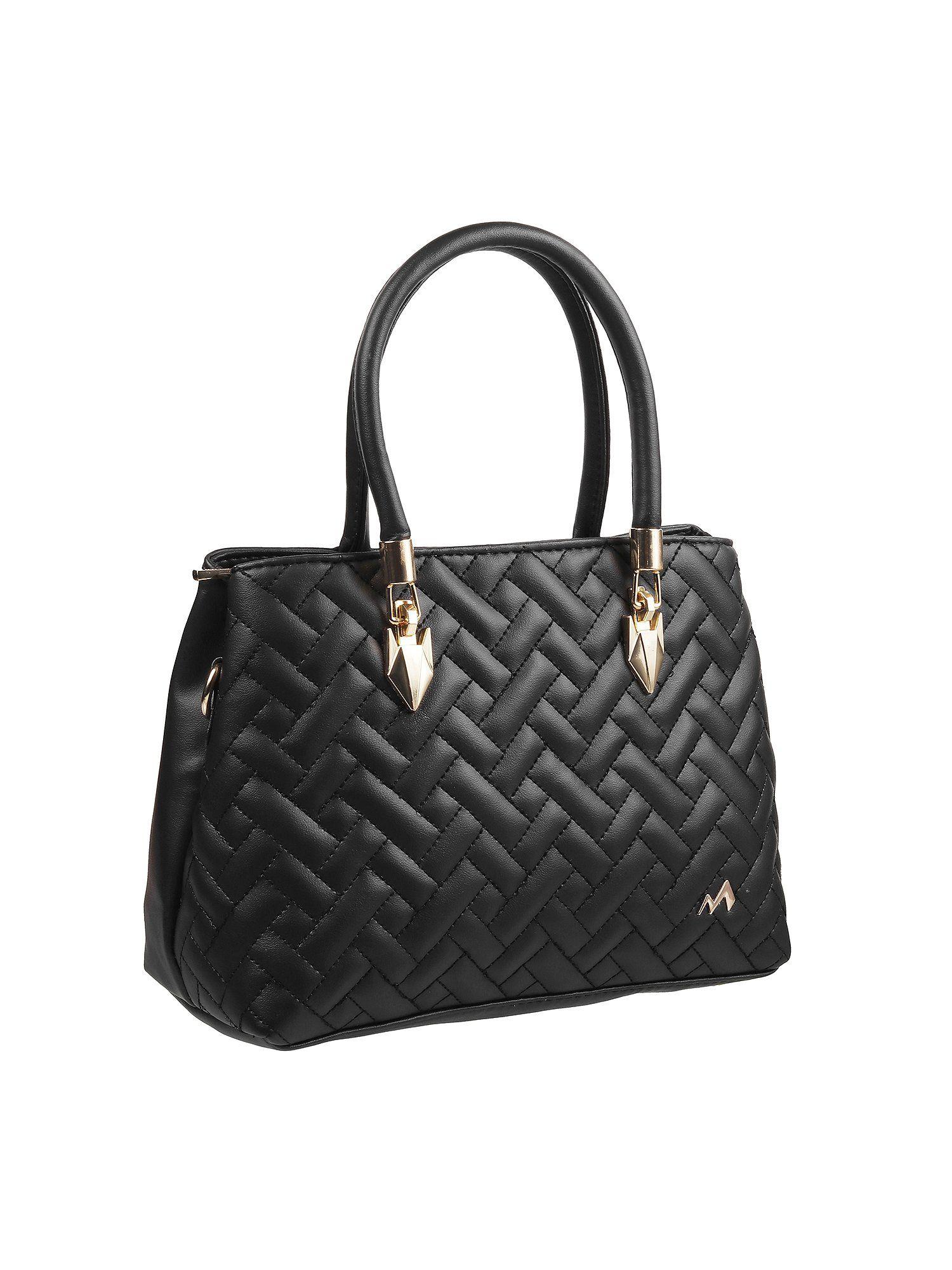 patterned black handbag
